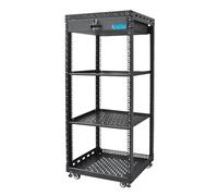 OCEANHUG 24U Server Rack Cabinet with Drawer & 2 PCS Full Size Rack Shelves - Integrated Top/Bottom Panels, 4 Rolling Wheels for 19" Equipment & Home Lab Studio