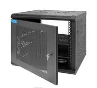 OCEANHUG 9U Wall Mount Server Cabinet with A Lockable Front Vented Door, Cooling Fans, Removable Side Panels - 60cm Depth, 19" Network Rack Including 2 PCS Full-Size Rack Shelves for IT Equipment