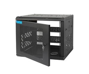 OCEANHUG 9U Wall Mount Server Cabinet with A Lockable Front Vented Door, Cooling Fans, Removable Side Panels - 45cm Depth, 19" Network Rack Including 2 PCS Full-Size Rack Shelves for IT Equipment