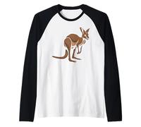 Oceania - Australia - New Zealand - Animals - Kangaroo Raglan Baseball Tee