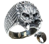 OCEANIA LEGENDS Predator Head.925 sterling silver ring. Awesome ring, perfect for bikers & movie lovers. Many sizes to choose from