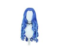 Oceanic Blue Long Curly Wig for Cosplay Wavy Hair with Volume Women Beauty