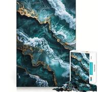Oceanic Kintsugi Elegance Jigsaw Puzzles for Adults1000 Pieces Strengthen Memory Home Pastime Clean Edge Elegant Gift (38x26cm)