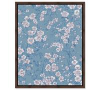 Oceanic Stem II Framed Canvas Print Floral Wall Decor by Art Remedy, Walnut Frame, 20 x 24