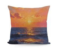 Oceanic Sunset Square Pillowcases with Zipper Soft Comfortable Pillow Cases Lightweight Breathable Throw Pillow Cover for Living Room Bedroom Sofa Couch 18 X 18 Inches