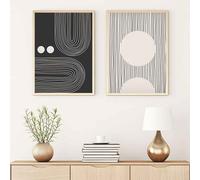 oceanica wooden 20x30cm meditative line wall frame set in black and white