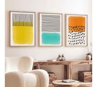 oceanica wooden 30x40cm elements art frame set of 3 in multicolour