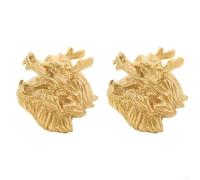 Oceanlend 2Pcs Dragon Head Door Handle, Brass Dragon Head Door Handle, for Various Types of Doors, for Cabinets, Wardrobes, and Other Furniture Pieces(A)