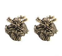 Oceanlend 2Pcs Dragon Head Door Handle, Brass Dragon Head Door Handle, for Various Types of Doors, for Cabinets, Wardrobes, and Other Furniture Pieces(B)