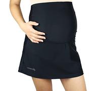 Oceanlily High Waist Over The Belly Maternity Swimwear Swim Skirt-Swim Brief Attached, Black Skort, Large