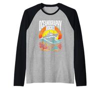 Oceanography Rocks Marine Science Ocean Life Raglan Baseball Tee