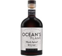 Oceans Flame Black Spiced Rum - 70 cl, 40% ABV - Bold Caribbean-Style Dark Rum with Vanilla, Cinnamon & Clove Spice, Perfect for Cocktails & Sipping