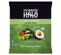 Ocean's Halo Organic Wasabi Sushi Nori, Pack of 12 x 10 Sheets