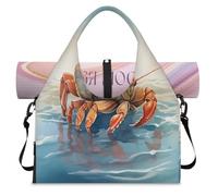 Oceans Hermit Crab Sports Duffle Bag with Shoe Compartment Weekend Overnight Bags Tote Cabin Luggage Bag for Gym Yoga Travel