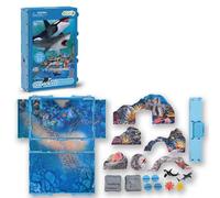 Oceans & Ice Playbook - Mini Sea Animal Playset, Realistic Sealife Figures & Models, Travel Toys & Portable Playsets, Gifts For Toddlers & Kids, Age 3 CollectA Multi One Size