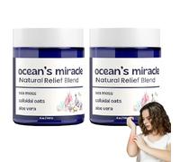 Oceans Miracles Eczemas Relief Cream, 2 Pack Skin Soothing Moisturizing Ointment, Eczemas Healing Natural Relief Blend, Gentle Nourishing Anti-Inflammatory Balm, for Dry, Redness & Itchy Skin (140g*2)