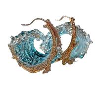 Oceans Oath Blue Wave Necklace & Earring Set - Inspirational Jewelry for Lovers