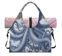Oceans Sailboat Octopus Sports Duffle Bag with Shoe Compartment Weekend Overnight Bags Tote Cabin Luggage Bag for Gym Yoga Travel