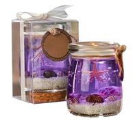 Oceans Scented Candles Oceans Theme Decor, Oceans Mist Candle with Starfish, Oceans Themed Decorations, Stress Relief Gel Candle Wax, Aesthetic Decorative Meditation Candles for Home Decor