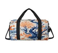 Oceans Theme Fish Coral Sport Duffel Bag with Shoes Compartment Overnight Weekender Bags Travel Gym Luggage Organizer for Women Men Kids Girls Boys