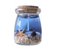 Oceans Theme Gel Candle | Handmade, Scented Wax | Shell Decor, Aromatherapy Jar | Blue Purple Pink Layers for Relaxing Glow, Fragrance | Decorative, Calming | Home, Spa, Gift
