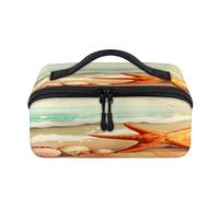Oceans Theme Sea Beach Travel Makeup Bag Portable Waterproof Pouch Open Flat Toiletry Bags Toiletries Cosmetics Traveling Organizer for Women Men