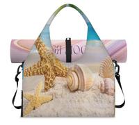 Oceans Theme Tropical Beach Sports Duffle Bag with Shoe Compartment Weekend Overnight Bags Tote Cabin Luggage Bag for Gym Yoga Travel
