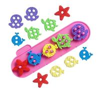 Oceans Themed Silicone Building Blocks - 16-Piece, Montessoris Stacking Toy, Educational Sensory Puzzle For 1-3 And 2-4 Year Olds, Sea Animal STEM Set | Birthday Gift For Preschool