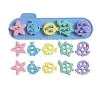 Oceans Themed Silicone Building Blocks - 16-Piece, Montessoris Stacking Toy, Educational Sensory Puzzle For 1-3 And 2-4 Year Olds, Sea Animal STEM Set | Birthday Gift For Preschool