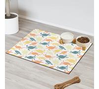 Oceans Turtle Pet Feeding Mat for Cat Dog Water Bowl Food Mats Colorful Sea Turtle Pet Feeding Mats Absorbent Nti-Slip Contain Spills Protects Floors Placemat 40.6 x 60.9 cm