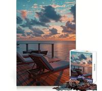 Oceans Twilight Jigsaw Puzzles 1000 Piece for Teenagers Cognitive Toy Calm Pastime Premium Edge Santa Wish List (50x75cm)