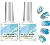 Oceans Wave Gel Nail Polishing,Gradient Nail Polish,Marine Watercolor Bloom Gel for Gradient Effect,High Fluidity Wave Textures For Women DIY Nails Art