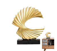 Oceans Wave Sculpture - Modern Coastal Resin Art, Gold Decorative Sea Wave Statue | White Abstract Oceans Wave Figurine with Elegant Design, Water Themed Ornament for Desk Bedside Living Room Shelf