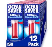 OceanSaver All Purpose Floor Cleaning Spray - 12x 10ml | Powerful Just Add Water Multi-Surface Floor Spray Removes Spills & Stains | Plastic-Free, Plant Based & Cruelty-Free | Rhubarb Coral Scent