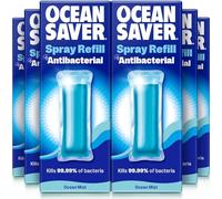 OceanSaver Eco All-Surface Cleaner - 6x 10ml EcoDrop Refills | Powerful Just Add Water Antibacterial All-Purpose & Disinfectant Spray | Plastic Free, Plant Based & Cruelty-Free | Ocean Mist Scent