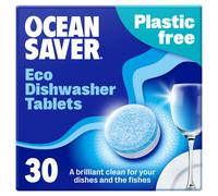 OceanSaver Eco-Friendly Dishwasher Tablets - Pack of 30 | Non-Toxic & Plastic-Free Dish Washing Tablets for Sustainable Cleaning | All in One Plant-Based Dishwasher Salt & Rinse Aid for Tough Stains