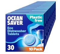 OceanSaver Eco-Friendly Dishwasher Tablets - Pack of 300 | Non-Toxic & Plastic-Free Dish Washing Tablets for Sustainable Cleaning | All in One Plant-Based Dishwasher Salt & Rinse Aid for Tough Stains