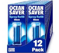 OceanSaver Eco Glass Cleaning Spray - 12x 750ml Refills | Powerful Just Add Water Glass, Mirror & Window Cleaner for Streak-Free Shine | Plant Based, Plastic-Free & Cruelty-Free | Sea Spray Scent