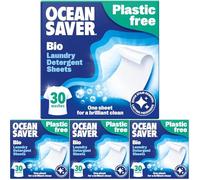 OceanSaver Eco Laundry Detergent Sheets | Bio | Eco-Friendly, Biodegradable & Freshly Scented | Zero-Waste & Removes Tough Stains | Vegan, Plastic & Cruelty-Free | Plant Based Formula (30 Washes)