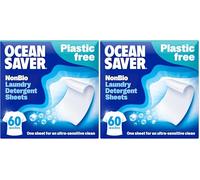 OceanSaver Eco Laundry Detergent Sheets | Non-Bio | Eco-Friendly, Biodegradable & Freshly Scented | Zero-Waste & Removes Tough Stains | Vegan, Plastic & Cruelty-Free | Plant Based Formula (60 Washes)