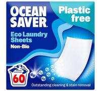 OceanSaver Eco Laundry Detergent Sheets | Non-Bio | Eco-Friendly, Biodegradable & Freshly Scented | Zero-Waste & Removes Tough Stains | Vegan, Plastic & Cruelty-Free | Plant Based Formula (60 Washes)