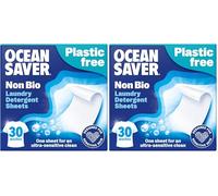 OceanSaver Eco Laundry Detergent Sheets | Non-Bio | Eco-Friendly, Biodegradable & Freshly Scented | Zero-Waste & Removes Tough Stains | Vegan, Plastic & Cruelty-Free | Plant Based Formula (30 Washes)