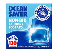 OceanSaver Eco Laundry Detergent Washing Pods - 120 Loads | Non-Bio, Eco & Skin Friendly, Biodegradable Scented Capsules Removes Tough Stains | Vegan, Plastic-Free & Cruelty-Free | Plant Based Formula