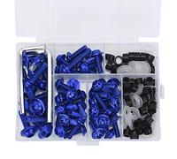 oceanside 158 Pcs Fairing Bolt Kit, Universal Aluminum Fairing Bolts Kit, Fairing Bolts Kits for Front, Mid, Lowers, Rear, Windscreen (Blue)