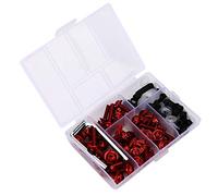 oceanside 158 Pcs Fairing Bolt Kit, Universal Aluminum Fairing Bolts Kit, Fairing Bolts Kits for Front, Mid, Lowers, Rear, Windscreen (Red)