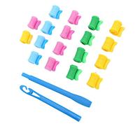Oceanside 18 Pcs Hair Rollers, Spiral No Heat Hair Curler with Hook & Handle, Breathable Grid Hair Roller for Straight, Wavy, Thin