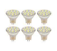 oceanside MR11 Light Bulbs, 6Pcs GU4 LED Bulb 270LM 15LED Energy Saving Light Bulb MR11 Track Lamp Beads 12V 3W(White)