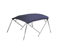 Oceansouth Stainless Steel 4 Bow Bimini Top with Integrated Storage Boot (Blue, Width 2.3m - 2.6m) Bows Frame Sun Shade Boat Waterproof Cover Boot Storage Strap Giant Bow Large Big Fishing