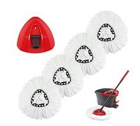 Ocedar Spin Mop Refill - Replacement Head and Base, 2-in-1 Turbo Mop Microfiber Pads (4 Pack), Washable and Reusable