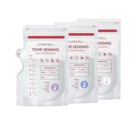 Oceenew Temp-Sensing Breastmilk Storage Bags 250ml, BPA Free Milk Storage Bags with Pour Spout for Breastfeeding, Self-Standing or Flat Pre-sterilised Bag, Space Saving for Fridge or Freezer, 50 Pcs